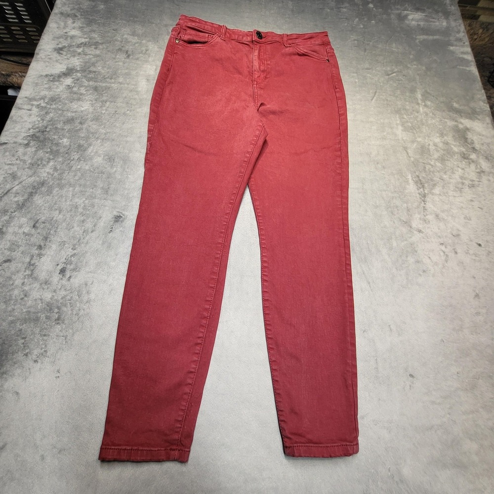 GUESS Jeans Womens 14? Red High Rise Skinny Slim Denim 5-Pocket Medium Wash